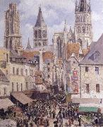 Camille Pissarro Rue de L-Epicerie,Rouen oil painting picture wholesale